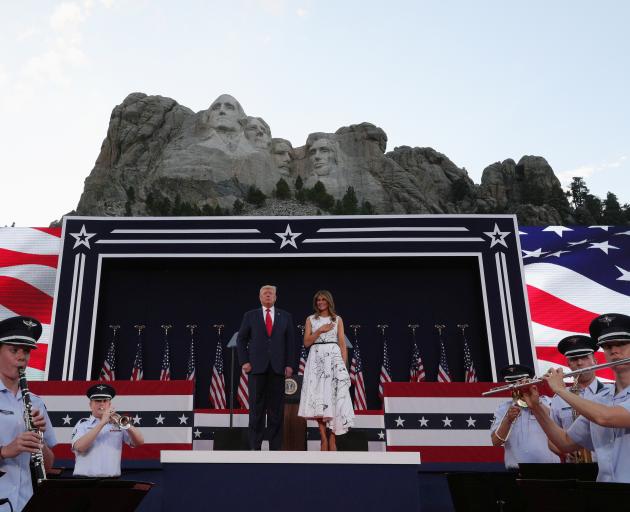 US President Trump and first lady Melania Trump at South Dakota's Independence Day Mount Rushmore...