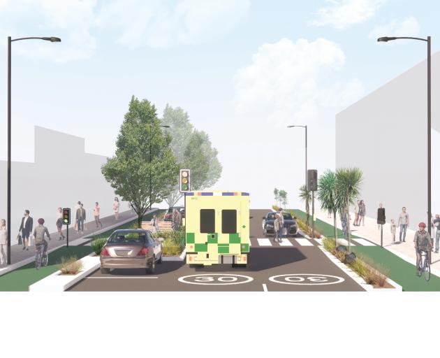 The proposal includes making Cumberland St one-way state highway into a two-way 30kmh local road...