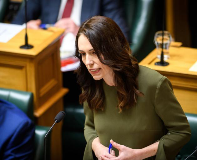 Prime Minister Jacinda Ardern responds to questions by opposition leader Judith Collins in...