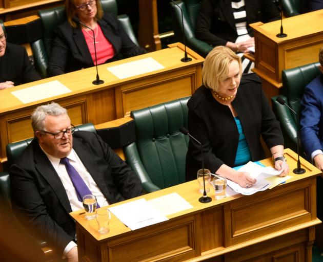 Judith Collins speaks in Parliament today. Photo: Getty Images