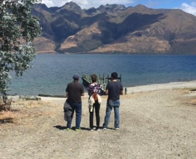 Tyler Nii's family look out over Lake Wakatipu in 2018. Photo: Supplied