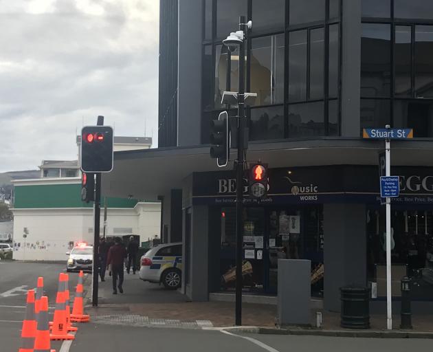 A large window was smashed on the first floor of Highland House, Stuart St, this morning. Photo:...