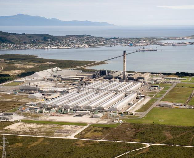 The aluminium smelter at Tiwai Point in Bluff. Photo: supplied