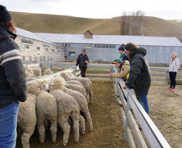Bill Sutherland, of Benmore Station, talks genetics during the Nextgen Muster for young people to...