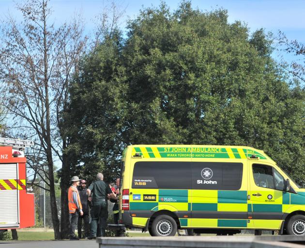 Emergency services at Mornington School. Photo: Christine O'Connor