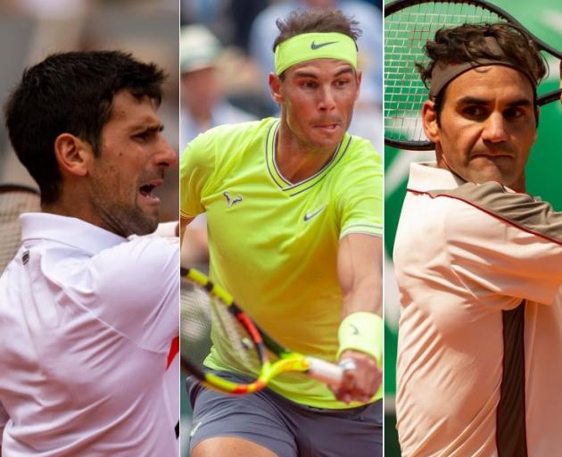 Tennis greats (from left) Novak Djokovic, Rafael Nadal and Roger Federer. Photos: Getty Images