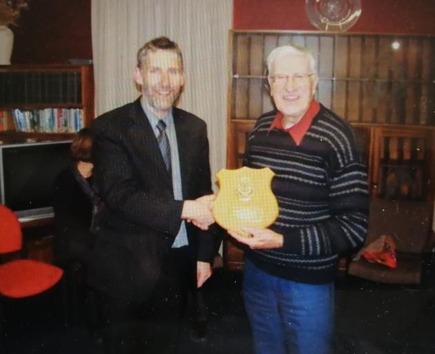 Br Don Murray was presented with a token of appreciation from St Kevin’s College in Oamaru in...