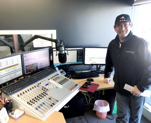 Compass FM station manager Kerry Treymane is enjoying playing with his new toys. Photo: David Hill