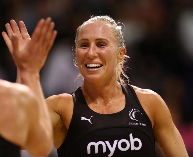 Laura Langman celebrates the Silver Ferns' win during the Constellation Cup in Christchurch last year. Photo: Getty Images
