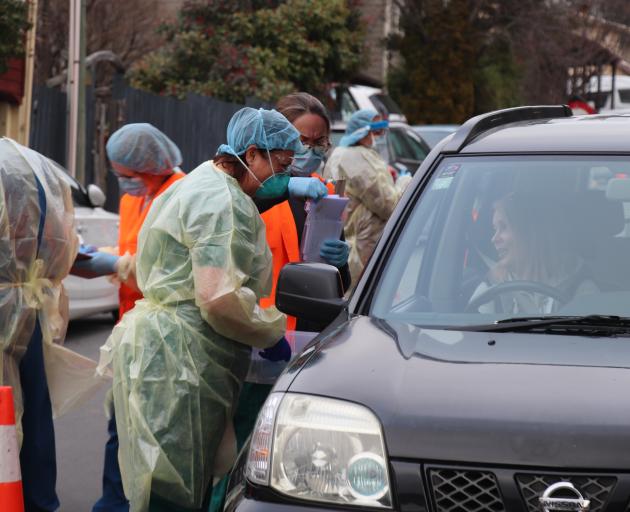 A pop-up Covid-19 testing centre is being run in Queenstown today. Photo: Hugh Collins