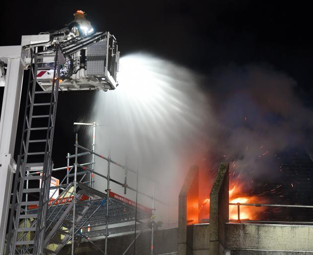 Fire crews fight the fire at St Paul’s Cathedral on Tuesday morning. PHOTO: 
STEPHEN JAQUIERY