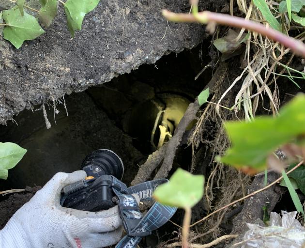 A worker inspects the void. Photo: Supplied