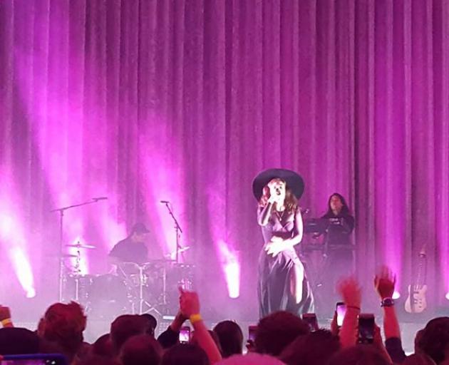 Lorde performing at the Dunedin Town Hall last night. Photo: James Hall