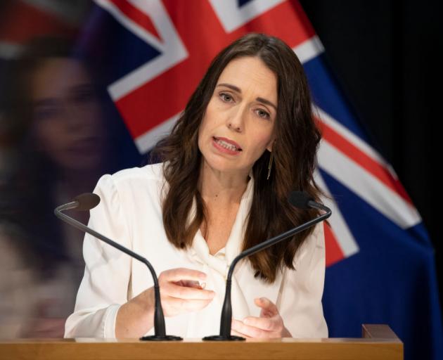 Prime Minister Jacinda Ardern speaks during the post-Cabinet media conference at Parliament where...