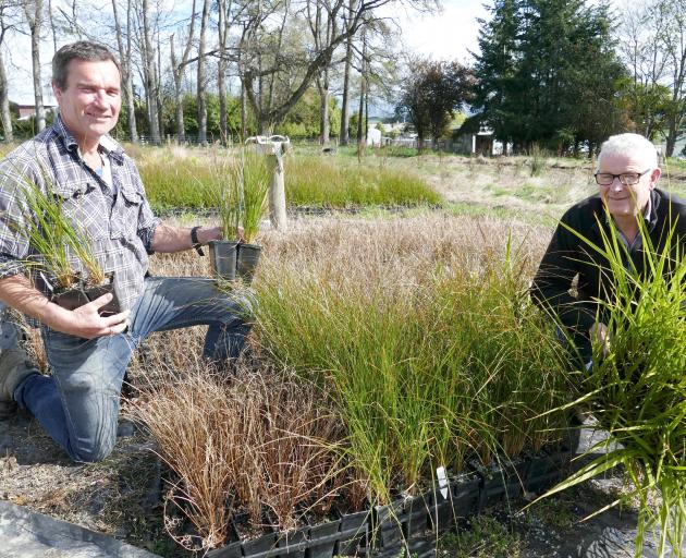 Pomahaka Water Care Group chairman Simon O’Meara (left), and project manager Lloyd McCall inspect...