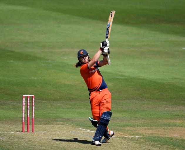 Max O’Dowd goes over the top for the Netherlands against Glamorgan last year in Cardiff. Photo:...