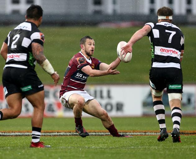  Southland first five-eighth Scott Eade receives the ball during a Mitre 10 Cup game against...