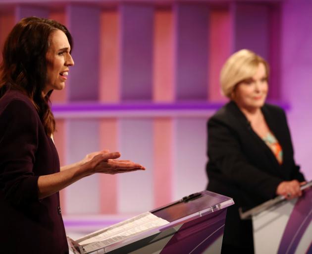 Labour leader Jacinda Ardern (left) and National's Judith Collins on Tuesday's debate. Photo:...