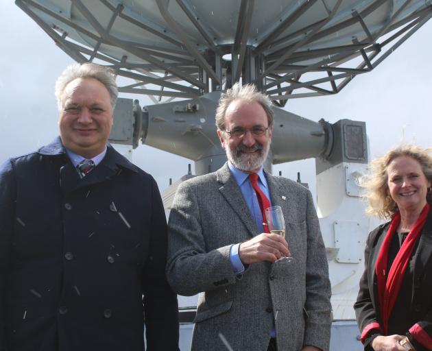 Labour MP Rino Tirikatene (left), Great South engineering and ground segment station manager...