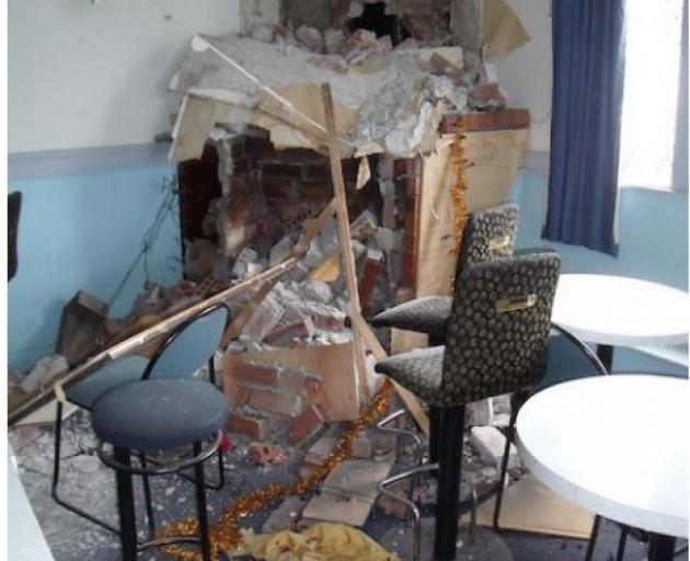 Some of the quake damage inside the hotel. Photo: Supplied