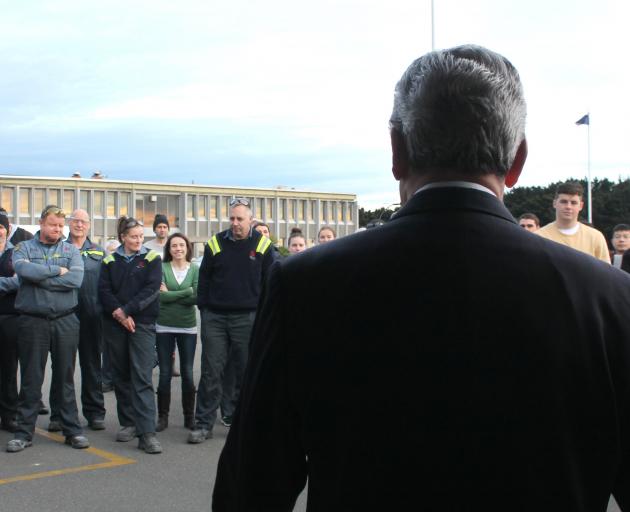 New Zealand First leader Winston Peters’ bus tour of the country included a stop at the Tiwai...