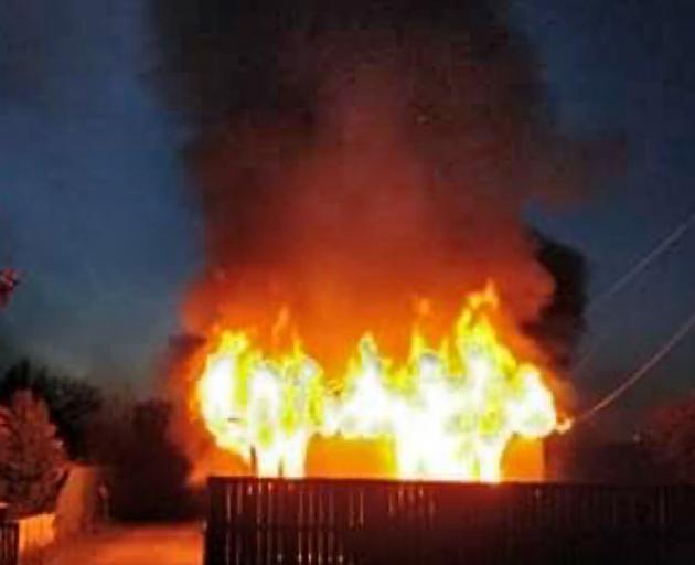 A house fire in Clyde St, Oamaru, destroyed the family’s home and possessions. PHOTO: JOEL JACOB