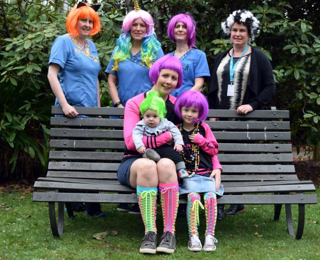 Julia Steedman and her daughter, Brianna, and son, Enza, celebrate Wig Wednesday with Southern...