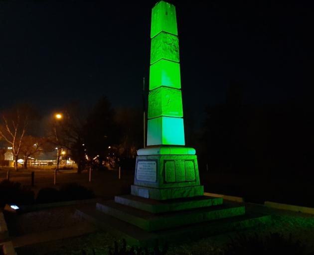 The Darfield War Memorial will be lit up on Thursday and Friday. Photo: Selwyn District Council