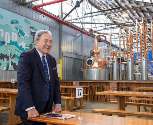 NZ First Winston Peters in the Wild Kiwi Distillery during his visit to Brewtown in Upper Hutt....