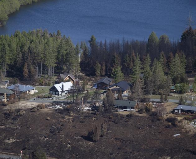 Aerial photographs have revealed the scope of the devastating damage cause by the fire at Lake Ohau. Photo: Pool