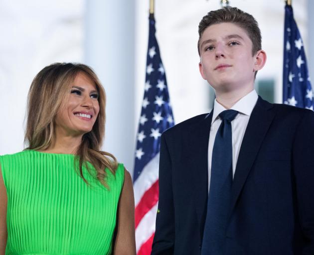 Melania  Trump and son Barron at a recent event at the White House. Photo: Getty Images 