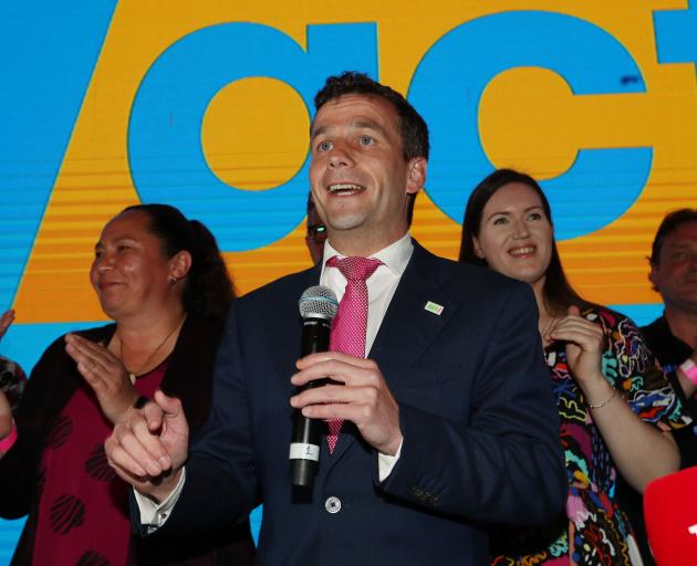 A giddy David Seymour on election night. Photo: Getty Images