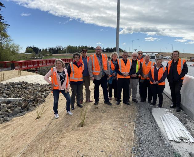 Hurunui Mayor Marie Black, second from left, joined Waimakariri Mayor Dan Gordon, fourth from...