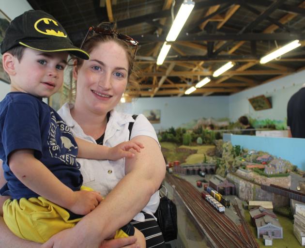 Gore residents Michaela Goodman and Arthur Prattley (2)  check out model layouts at the 36th...