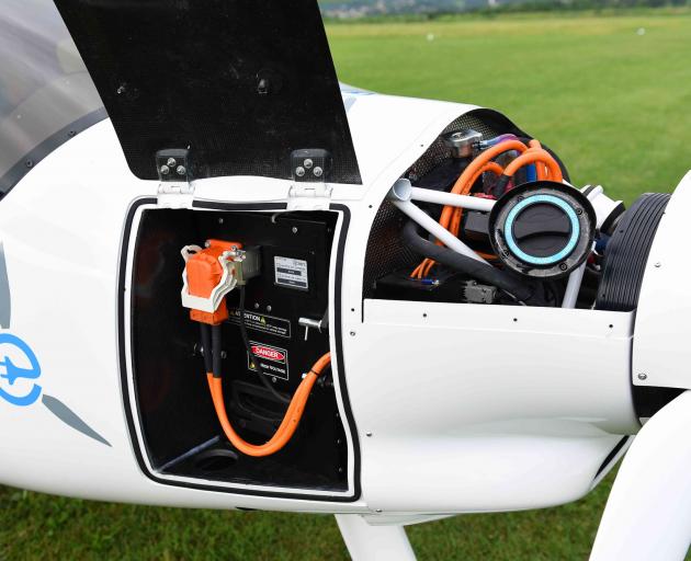 The two-seater Alpha Electro can fly for at least one hour before its battery needs recharging....