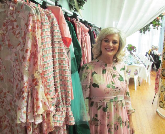 Dame Trelise Cooper with her pre-autumn 2021 collection on display at Oamaru's Design Federation last week. PHOTO: ASHLEY SMYTH