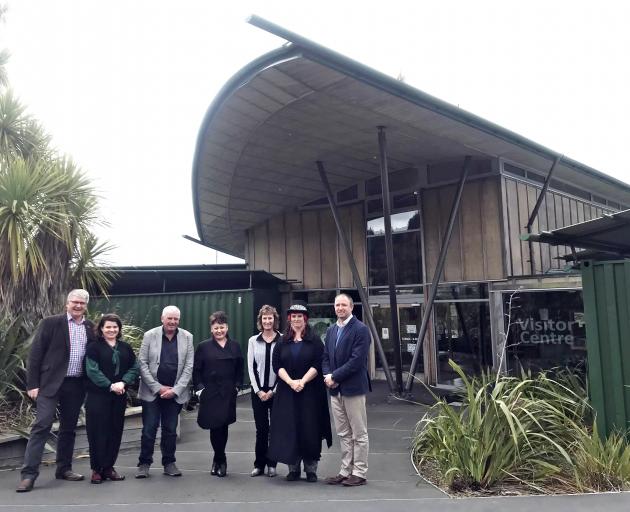 At the inaugural meeting of the Otago local advisory committee at Orokonui Ecosanctuary are (from...