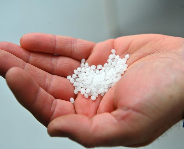 The raw polypropylene pellets they use to create the number five products.