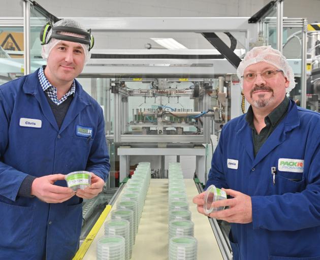 Packit Packaging operations manager Chris McBride (left) and general manager Jamie Hodgins...