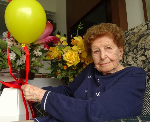 Luce Wilsens enjoys her flowers from Kamana Lakehouse staff. PHOTO: GUY WILLIAMS