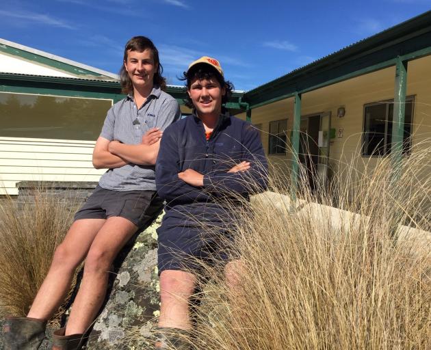 Telford campus mates Cody Craw, of Coromandel, and Harrison Major, of Whanganui. PHOTO: MARY-JO...