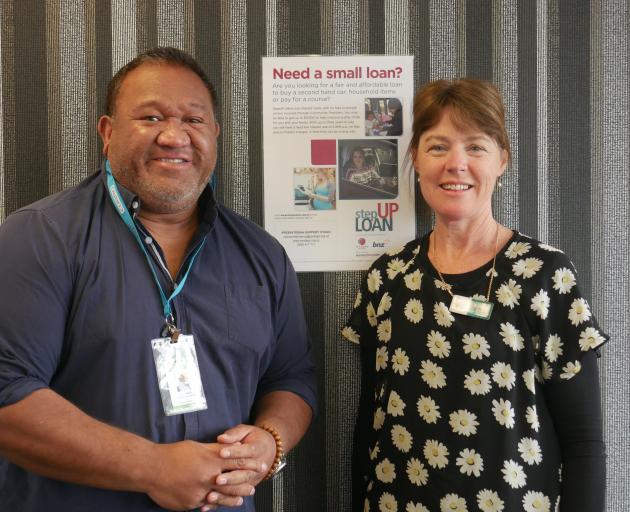 South Dunedin-based Community Finance worker Lloyd Maole and team leader Mel Aicken in their new...