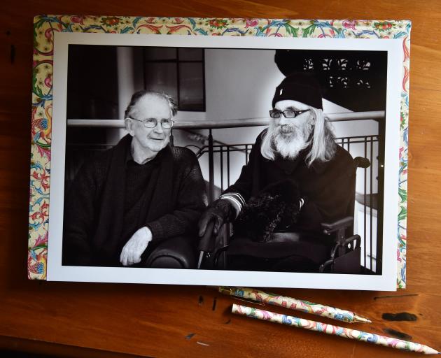 Vincent O’Sullivan and Ralph Hotere together at the Dunedin Public Art Gallery in 2006, five...