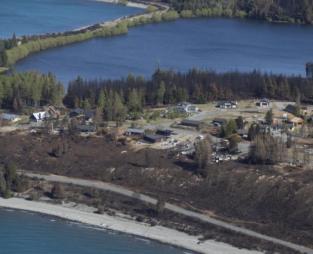 Aerial photographs have revealed the scope of the devastating damage cause by the fire at Lake Ohau. Photo: Pool