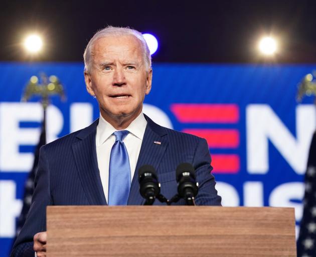 Joe Biden earlier delivered a speech urging Americans to be patient and to remain unified. Photo:...