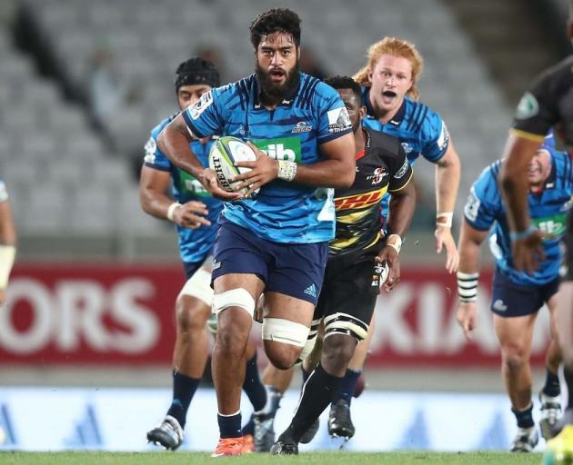 Akira Ioane on the run for the Blues against the Stormers this year. Photo: Getty Images