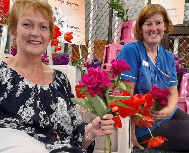 Ashburton Hospital administration Heather Lamb and duty nurse manager Heather Cullimore with...