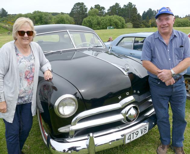 Alan and Sandra Clearwater, of Dunedin, display their original condition 1949 Ford V8 at the...