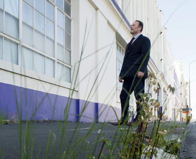  Independent commissioner Gary Rae visits the old Cadbury factory site in Cumberland St, Dunedin,...