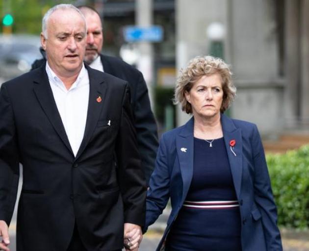 Grace Millane's parents, David and Gillian Millane, arriving at the murder trial in November 2019...
